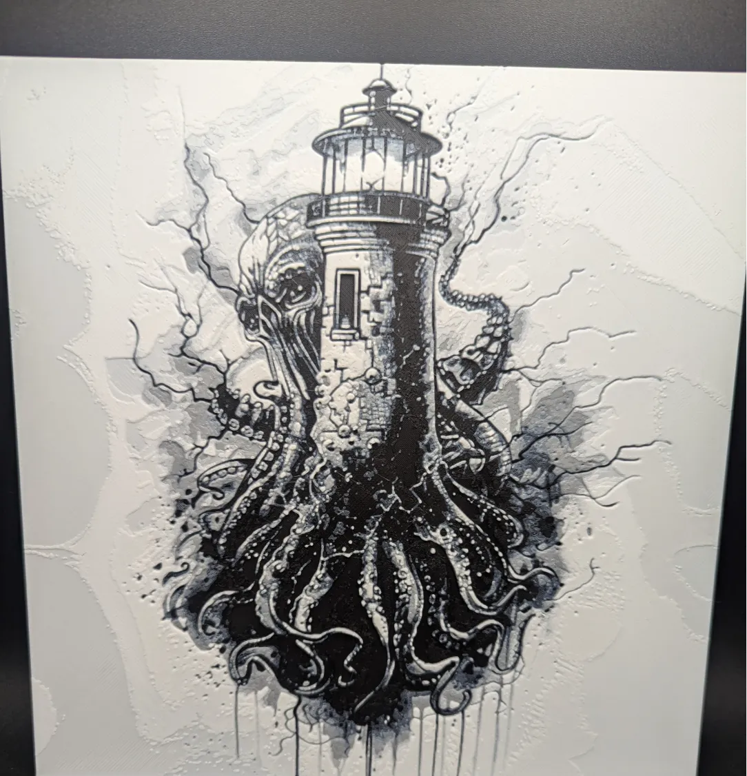 Kraken Lighthouse Hueforge Wall Art