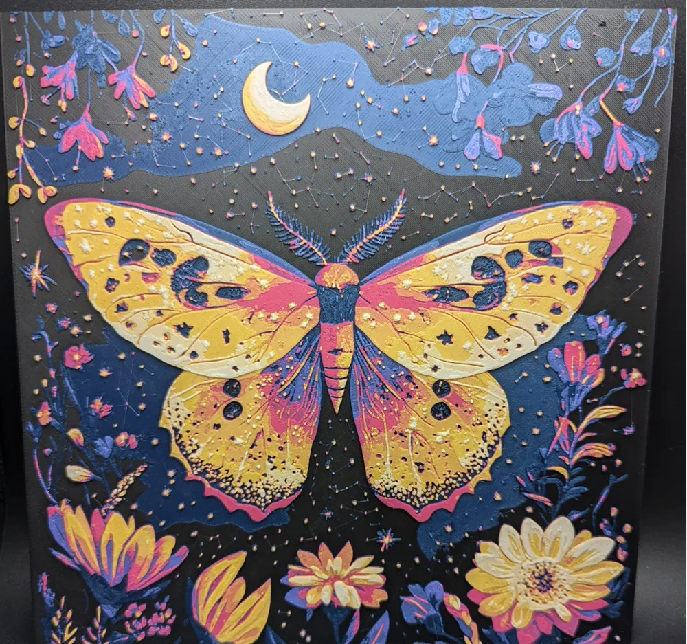 Moth Hueforge Wall Art