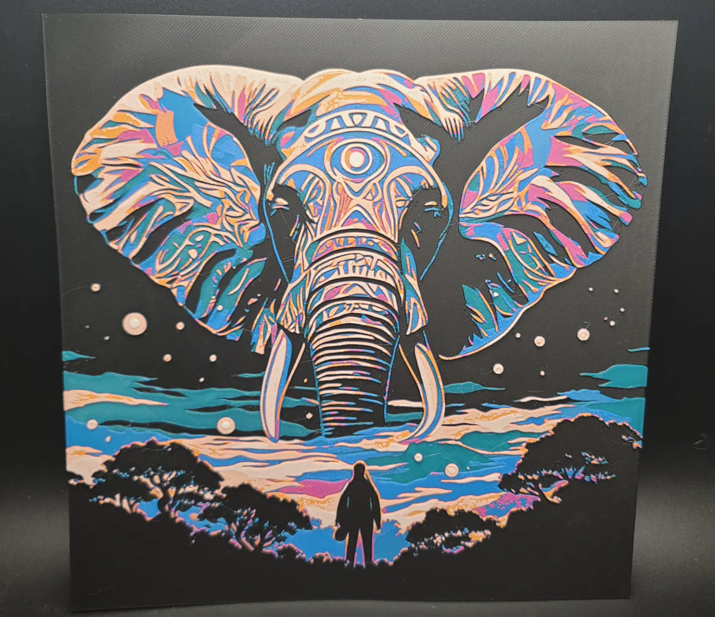 Elephant Hueforge Wall Art