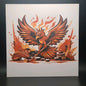 Fire Bird Hockey Hueforge Wall Art