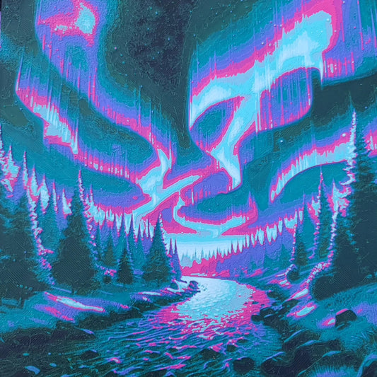 Aurora Borealis Hueforge Wall Art