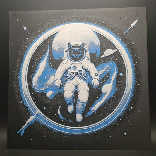 Cat in space Hueforge Wall Art