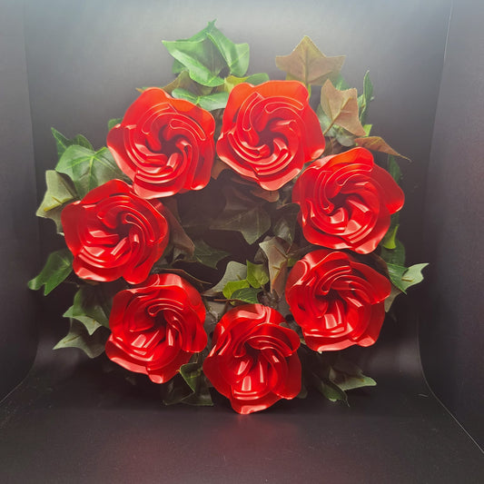 Wreath with 3d printed roses